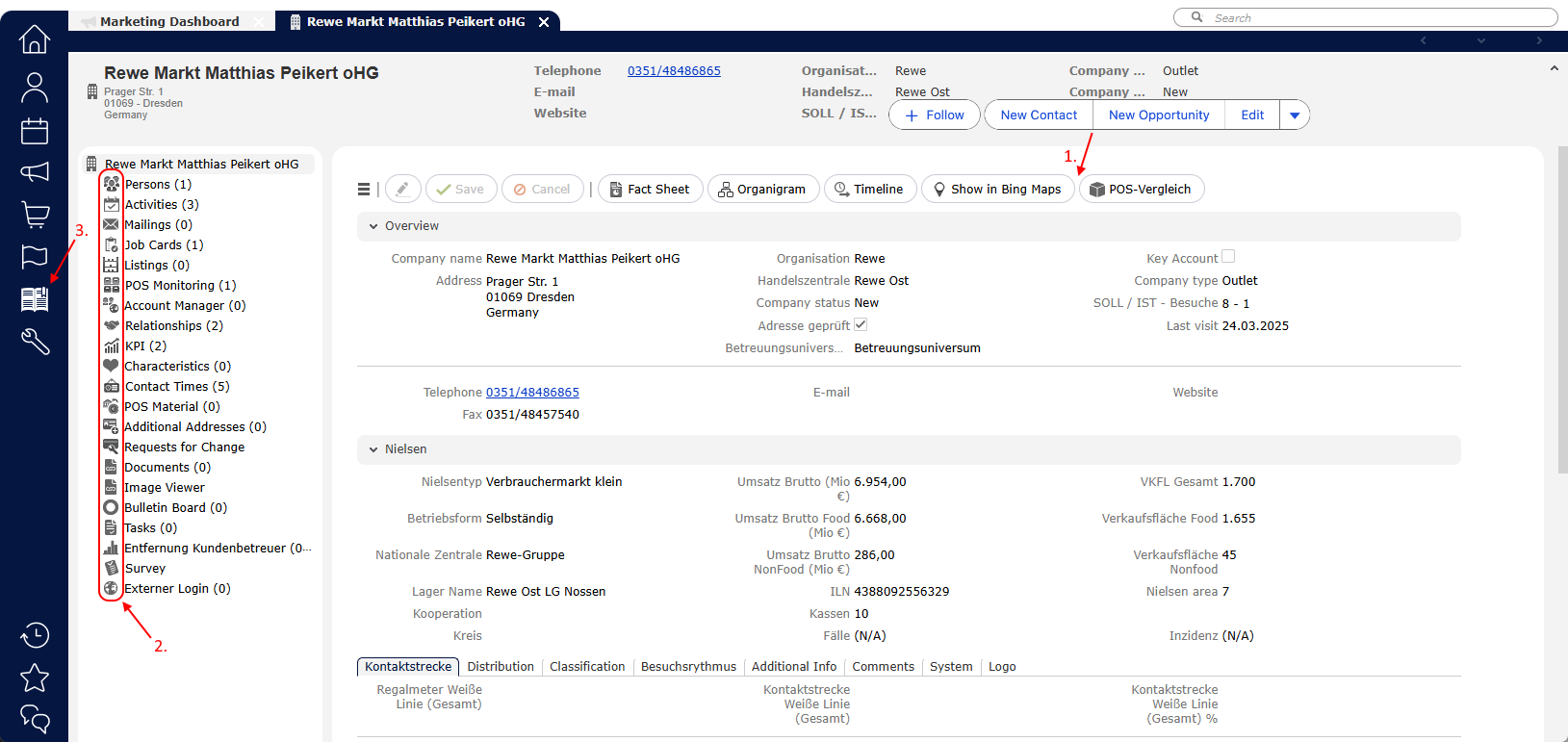 Aurea CRM Bildschirm